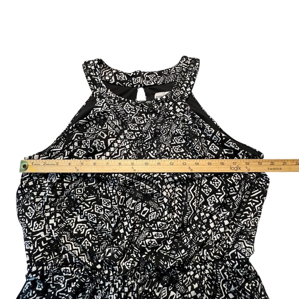 Emma & Michele Black White Jumpsuit Large Sleeveless Drawstring Waist Pockets - Picture 8 of 8